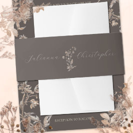 Personalisierte rustikale Wildblumen Hochzeit Einladungsbanderole