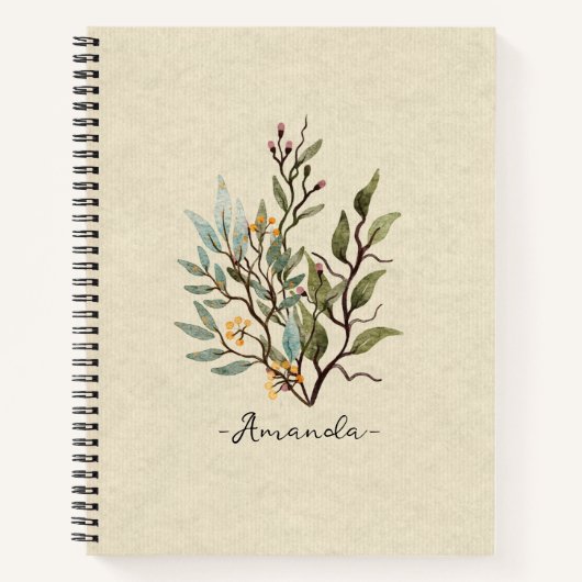 Personalisierte rustikale Wildblumen Notizblock (Vorderseite)