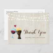 Personalisierte Rustikale Wine & Bier Hochzeit Vie Postkarte (Vorne/Hinten)