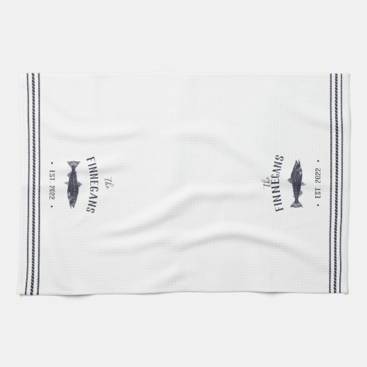 Personalisierte Rustikalfische Geschirrtuch (Horizontal)