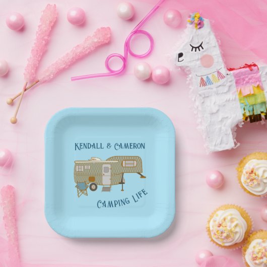 Personalisierte RV-Camping-Papierfächer für das 5. Pappteller (Party)