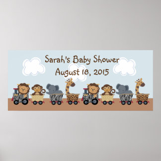 Personalisierte Safari Animals Train Poster/Banner Poster