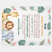 Personalisierte Safari Baby Blankets mit Nachricht Fleecedecke (Vorderseite (Horizontal))