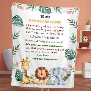 Personalisierte Safari Baby Blankets mit Nachricht Fleecedecke