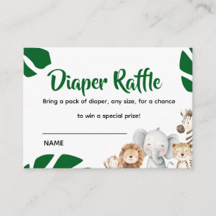 Personalisierte Safari-Baby-Party-Windel-Raffle Begleitkarte