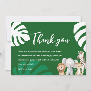Personalisierte Safari-Baby-Shower-Dankeskarten Dankeskarte