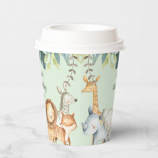 Personalisierte Safari-Dschungeltiere Pappbecher (Rechts)