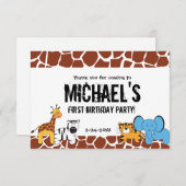 Personalisierte Safari-Geburtstagsparty Dankeskarte (Vorne/Hinten)