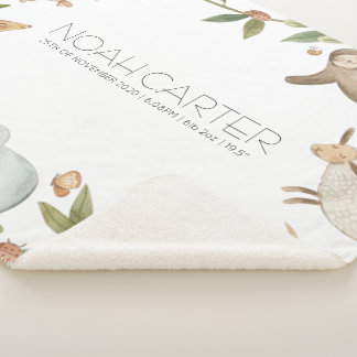 Personalisierte Safari-Kinderdecke Sherpadecke