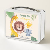 Personalisierte Safari Metall Brotdose (Rückseite)