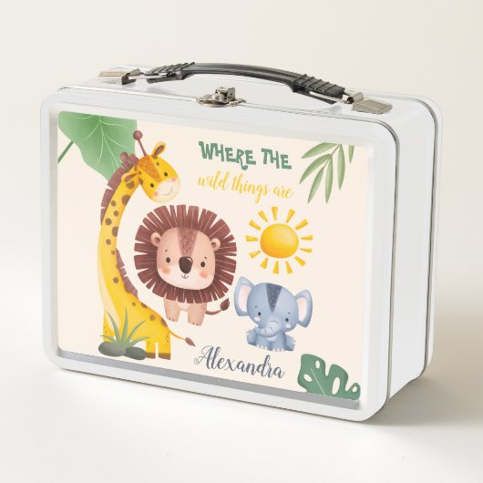 Personalisierte Safari Metall Brotdose (Vorderseite)