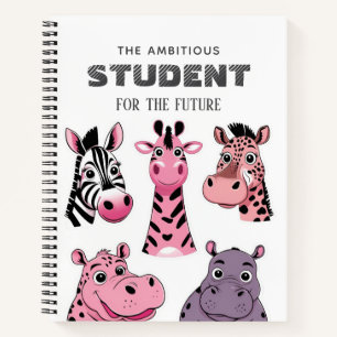 Personalisierte Safari-Tiere STIKERS Notebook Notizblock