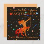 Personalisierte Sagittarius Zodiac-Flachkarte (Vorne/Hinten)