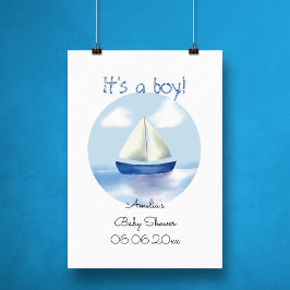Personalisierte Sailboat Boys Kinderdusche Fotodruck