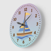 Personalisierte Sailboat Wall Uhr für Kinderzimmer (Winkel)