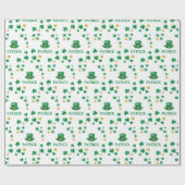 Personalisierte Saint Patricks Leprechaun Clover Geschenkpapier (Flach)