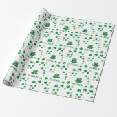 Personalisierte Saint Patricks Leprechaun Clover Geschenkpapier (Ungerollt)