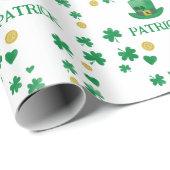 Personalisierte Saint Patricks Leprechaun Clover Geschenkpapier (Rolleneckpunkt)