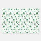 Personalisierte Saint Patricks Leprechaun Clover Geschenkpapier Set (Vorderseite 3)