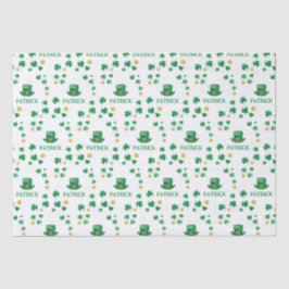 Personalisierte Saint Patricks Leprechaun Clover Seidenpapier