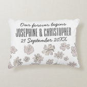 Personalisierte Sake-Namen Datum Typografie Dekokissen (Vorderseite)