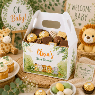 Personalisierte Salbei-Botanical-Dschungel-Baby-Pa Geschenkschachtel