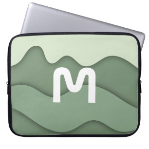 Personalisierte Salbei-Wellen-Laptop-Hülle Laptopschutzhülle