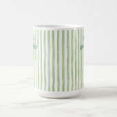 Personalisierte Salbeigrün gestreifte Patentante Kaffeetasse (Mittel)