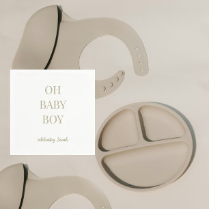 Personalisierte Salbeigrüne Babyshow für Jungen Serviette
