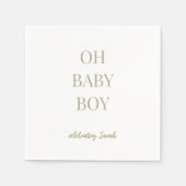 Personalisierte Salbeigrüne Babyshow für Jungen Serviette (Vorderseite)