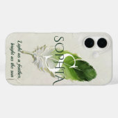Personalisierte Salbeigrüne Federinitiale Case-Mate iPhone Hülle (Rückseite (Horizontal))