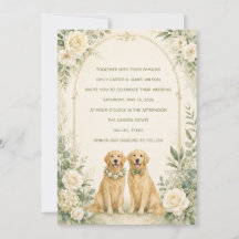 Personalisierte Salbeigrüne Golden Retriever Hochz