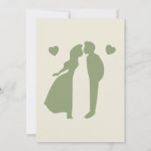 Personalisierte Salbeigrüne Hochzeit Einladung (Rückseite)
