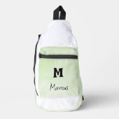 Personalisierte Salbeigrüne Monogramm Crossbody Bag (Vorderseite)