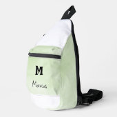 Personalisierte Salbeigrüne Monogramm Crossbody Bag (Rechte Ecke)