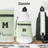 Personalisierte Salbeigrüne Monogramm Crossbody Bag
