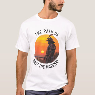 Personalisierte Samurai-Krieger-Sonnensilhouette T-Shirt
