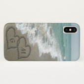 Personalisierte Sand-Herzen auf dem Strand Case-Mate iPhone Hülle (Rückseite (Horizontal))