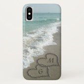 Personalisierte Sand-Herzen auf dem Strand Case-Mate iPhone Hülle (Rückseite)