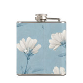 Personalisierte sanfte blaue Wildblume im botanisc Flachmann (Rückseite)