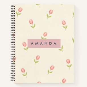 Personalisierte sanfte Pastell-Rosa Tulpe Notizblock