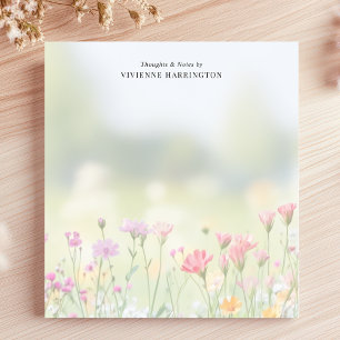 Personalisierte sanfte Wildblumenwiese Notizblock