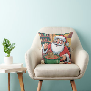Personalisierte Santa Chef Pasta Nacht Kissen