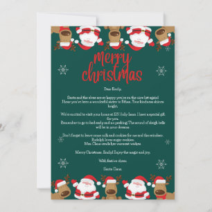 Personalisierte Santa Claus Letter Card Feiertagskarte