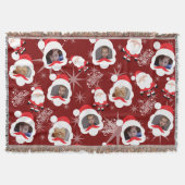 Personalisierte Santa Foto Collage Throw Blanket Decke (Vorderseite)