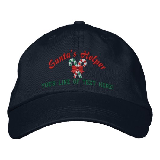 Personalisierte Santa Helper Candy Canes Bestickte Baseballkappe (Vorderseite)
