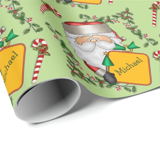 Personalisierte Santa Message Board Geschenkpapier (Rolleneckpunkt)