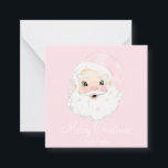 Personalisierte Santa Pink Hat Preppy-Farbe Mitteilungskarte<br><div class="desc">Personalisierte Santa Pink Hat Preppy-Aquarell-Karte</div>