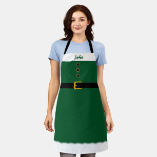Personalisierte Santa Schürze-Weihnachten-Smaragd Schürze