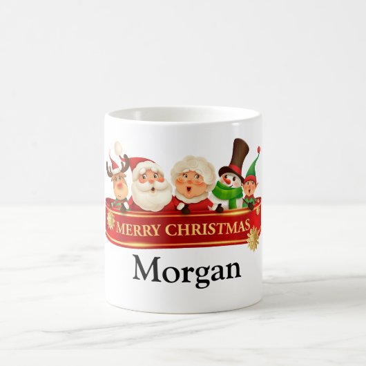 PERSONALISIERTE SANTA, SNOWMAN, ELF WISHER CHRISTM KAFFEETASSE (Mittel)
